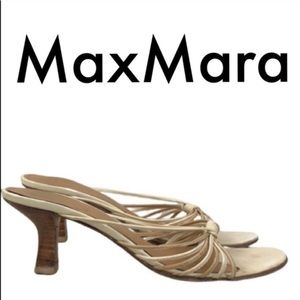 MaxMara Italian luxury brand cream/tan heels 38/8